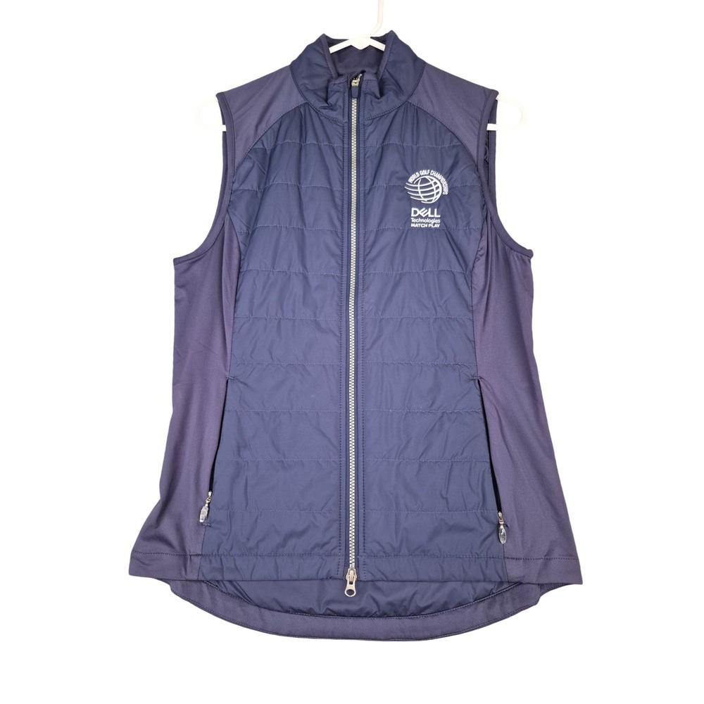 Zero Restriction WGC Dell Technologies Match Play‎ Golf Vest Navy Blue Womens M
